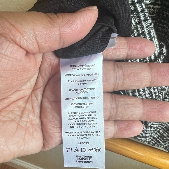 LOFT summer tweed-look dress; size 6P; button accents at bottom - Picture 5 of 5